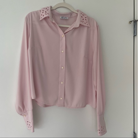 Button-Down Blouse with fun detailing. Fits small to medium. - Picture 1 of 6